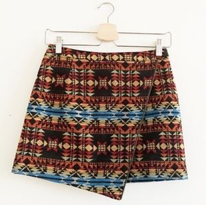 Forever 21 Assymettric Tribal Mini Skirt